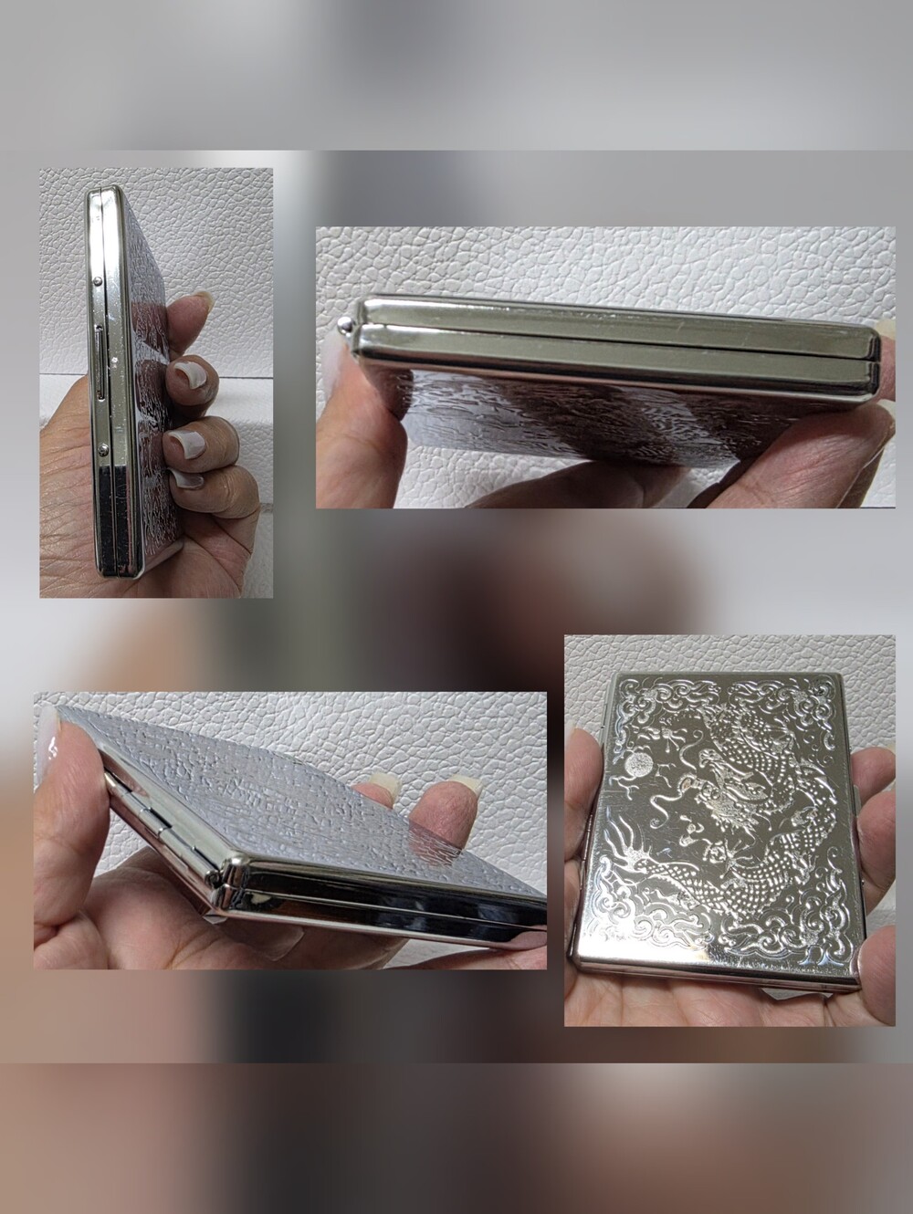 Dragon Theme Embossed Stainless Steel Card Holder - Picture 9 of 15